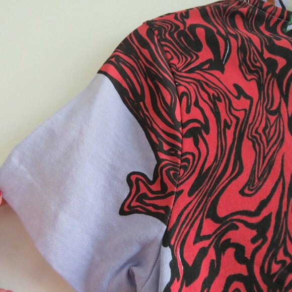 BALENCIAGA FW 2012 - 2013 Abstract Pop Art Cotton Tee T Shirt Lilac - Size XS - Picture 13 of 15